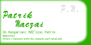 patrik maczai business card